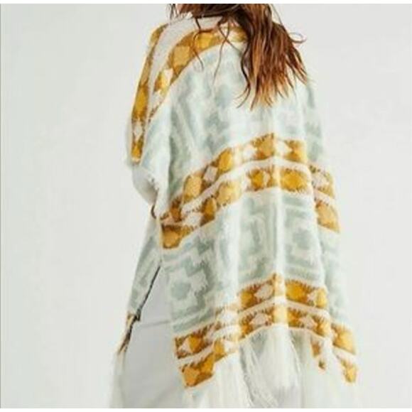Free People Boho Diamondback Cozy Kimono One Size - Picture 6 of 9